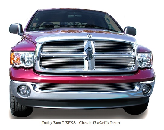 T-Rex Polished 4pc Billet Main Grille Inserts 02-05 Dodge Ram - Click Image to Close